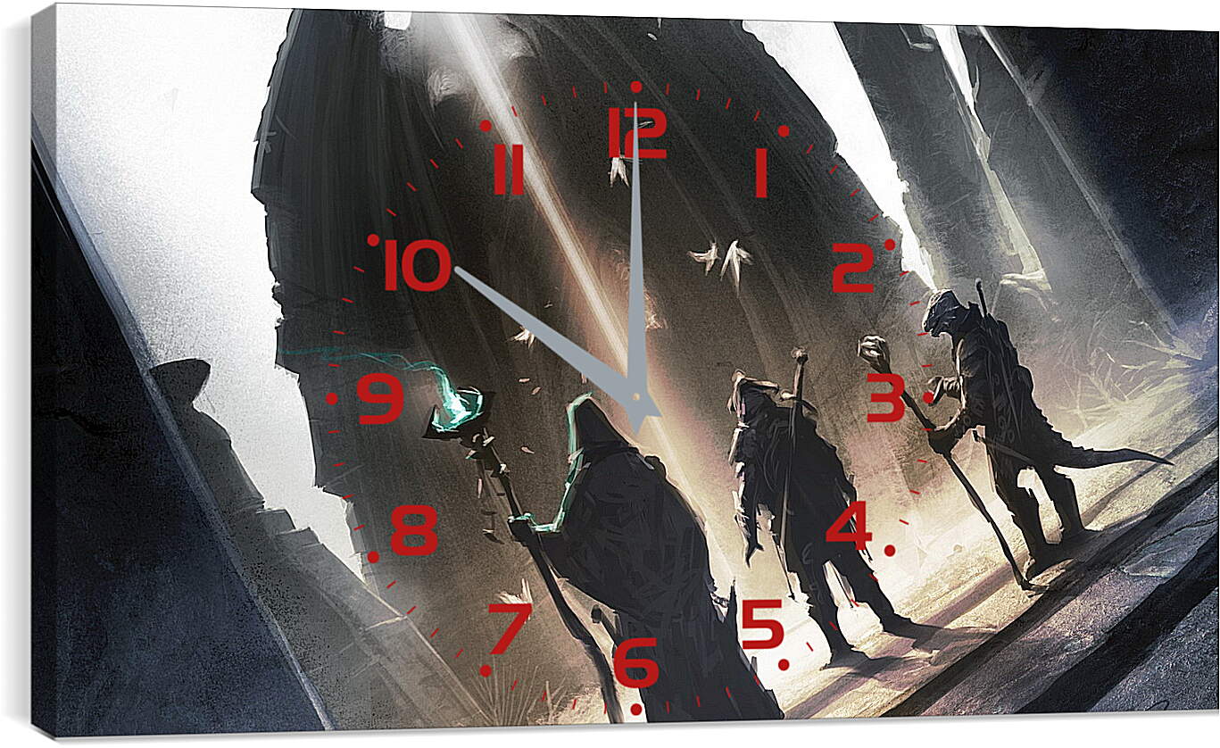 Часы картина - the elder scrolls, warriors, staff
