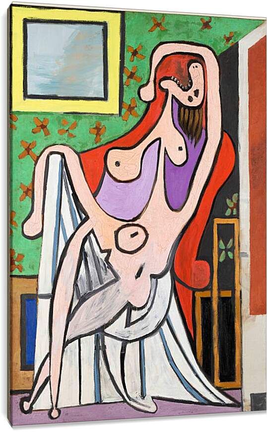 Постер и плакат - Большая обнажённая в красном кресле. Пабло Пикассо
