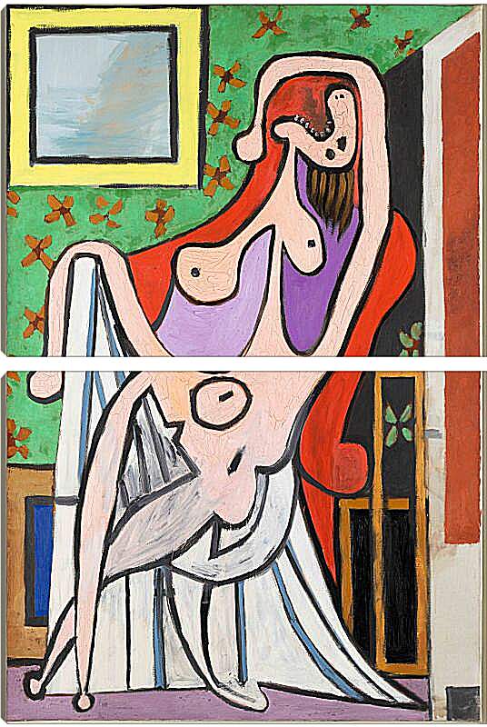 Модульная картина - Большая обнажённая в красном кресле. Пабло Пикассо
