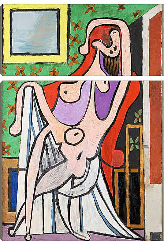 Модульная картина - Большая обнажённая в красном кресле. Пабло Пикассо
