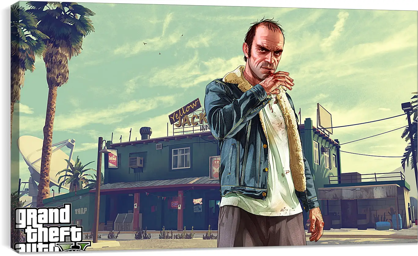 Постер и плакат - grand theft auto v, trevor, bar
