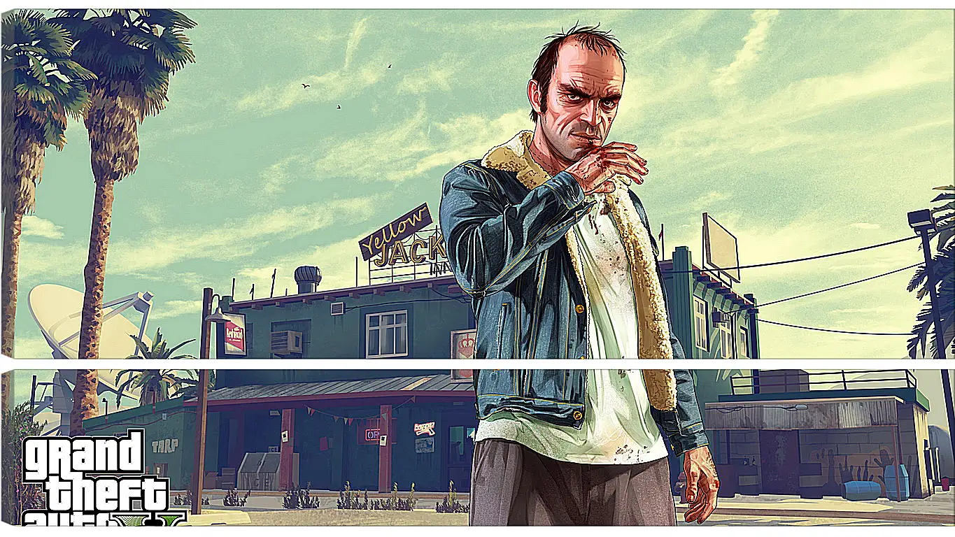 Модульная картина - grand theft auto v, trevor, bar
