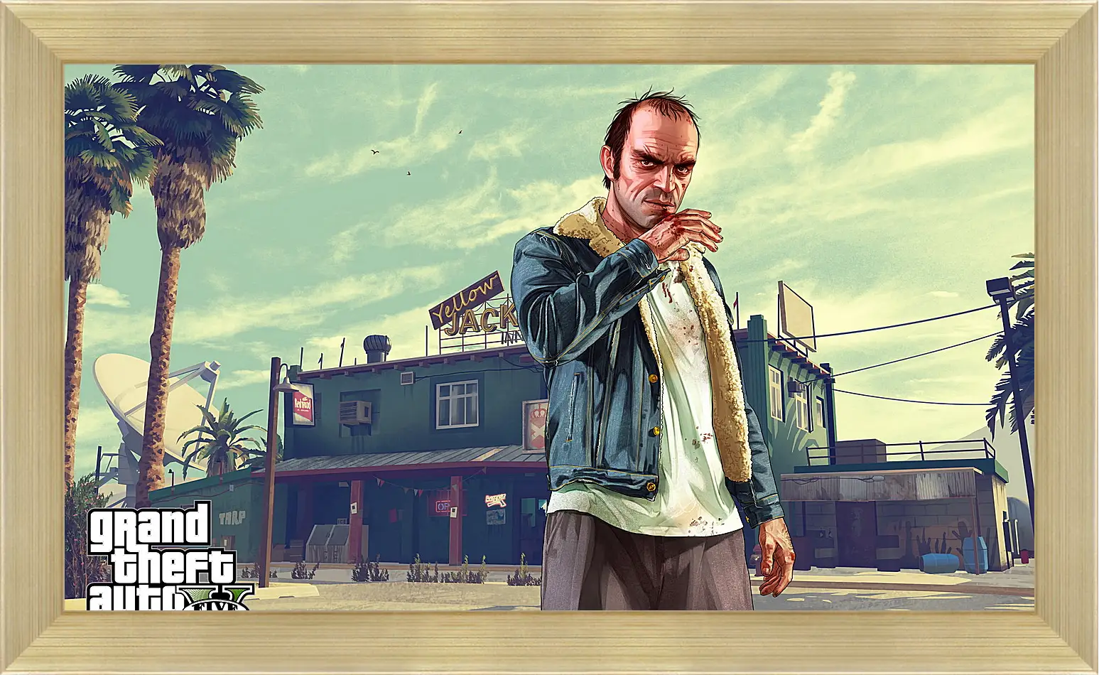 Картина в раме - grand theft auto v, trevor, bar
