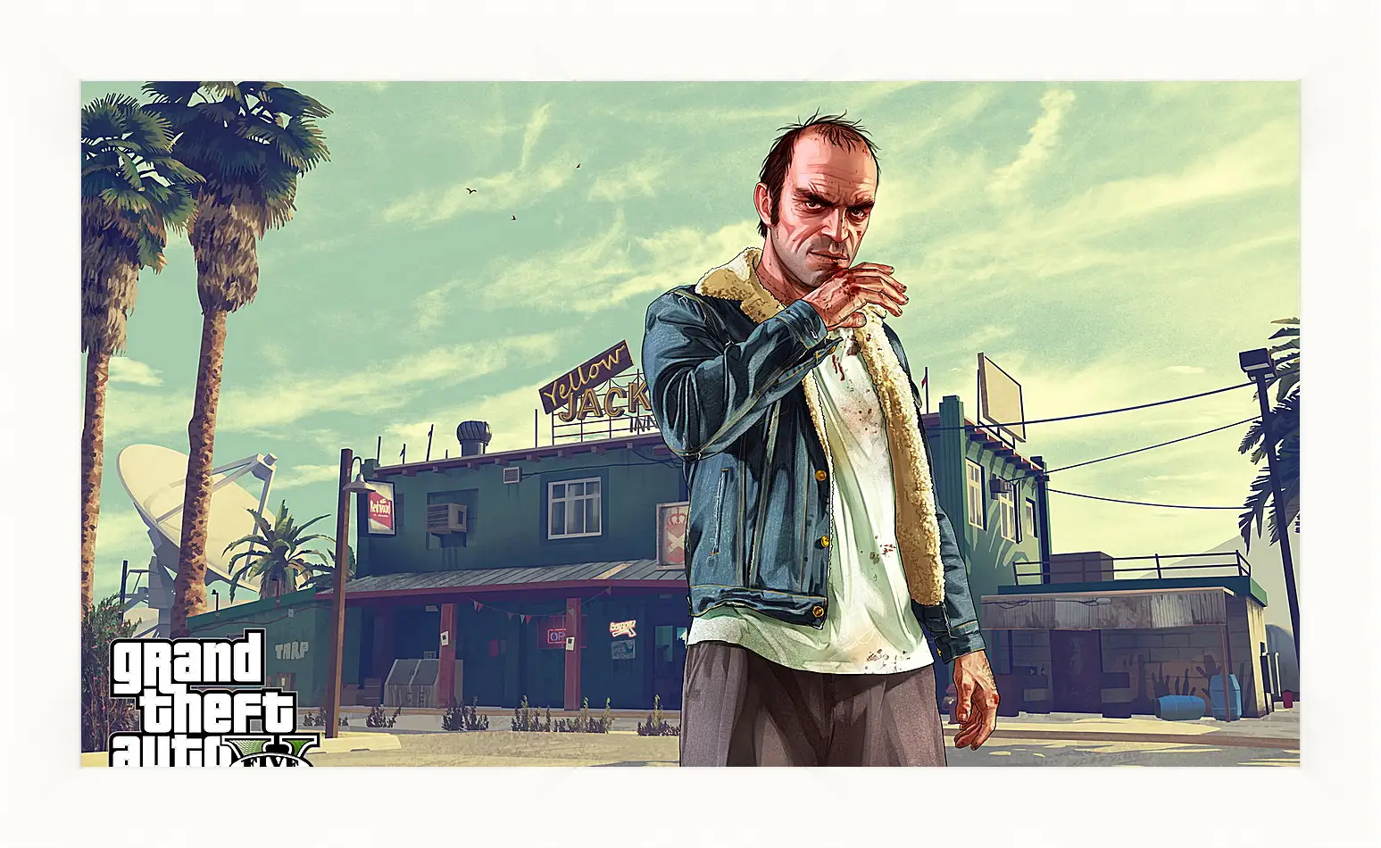 Картина в раме - grand theft auto v, trevor, bar
