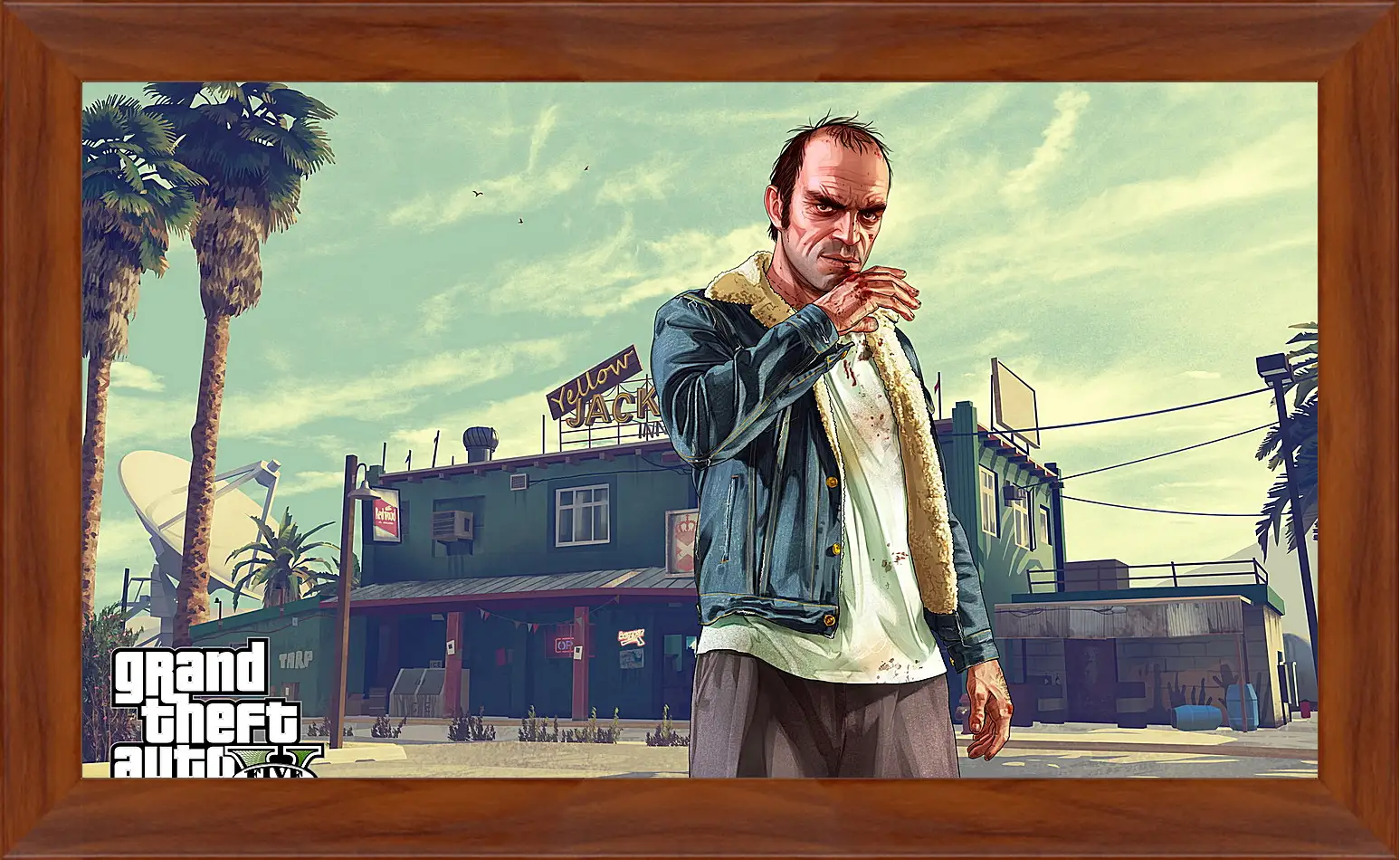 Картина в раме - grand theft auto v, trevor, bar
