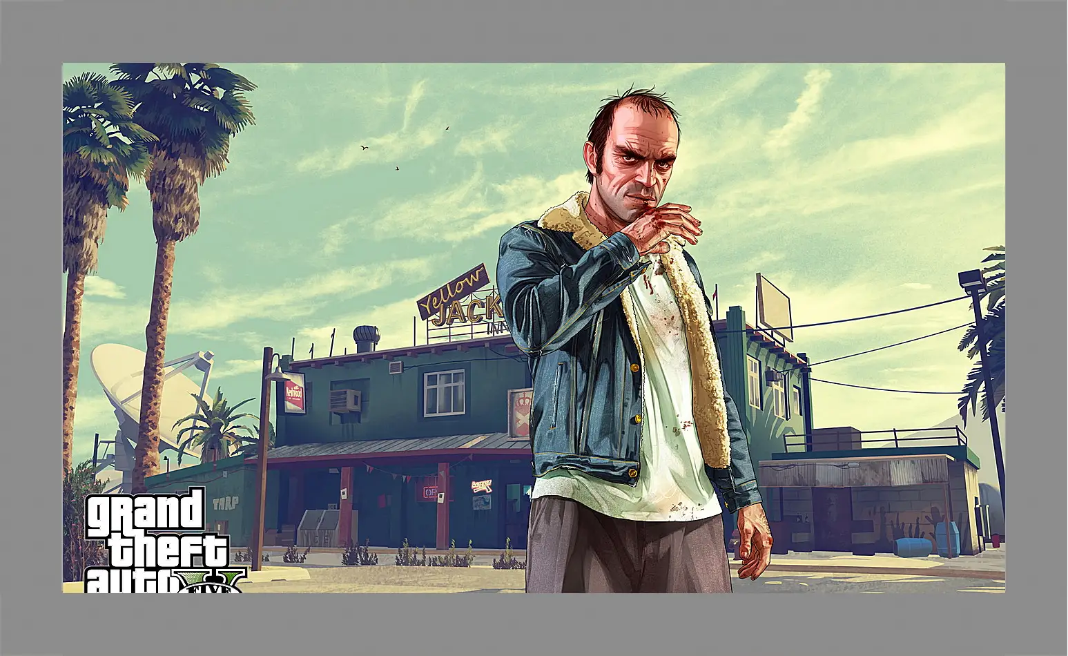 Картина в раме - grand theft auto v, trevor, bar
