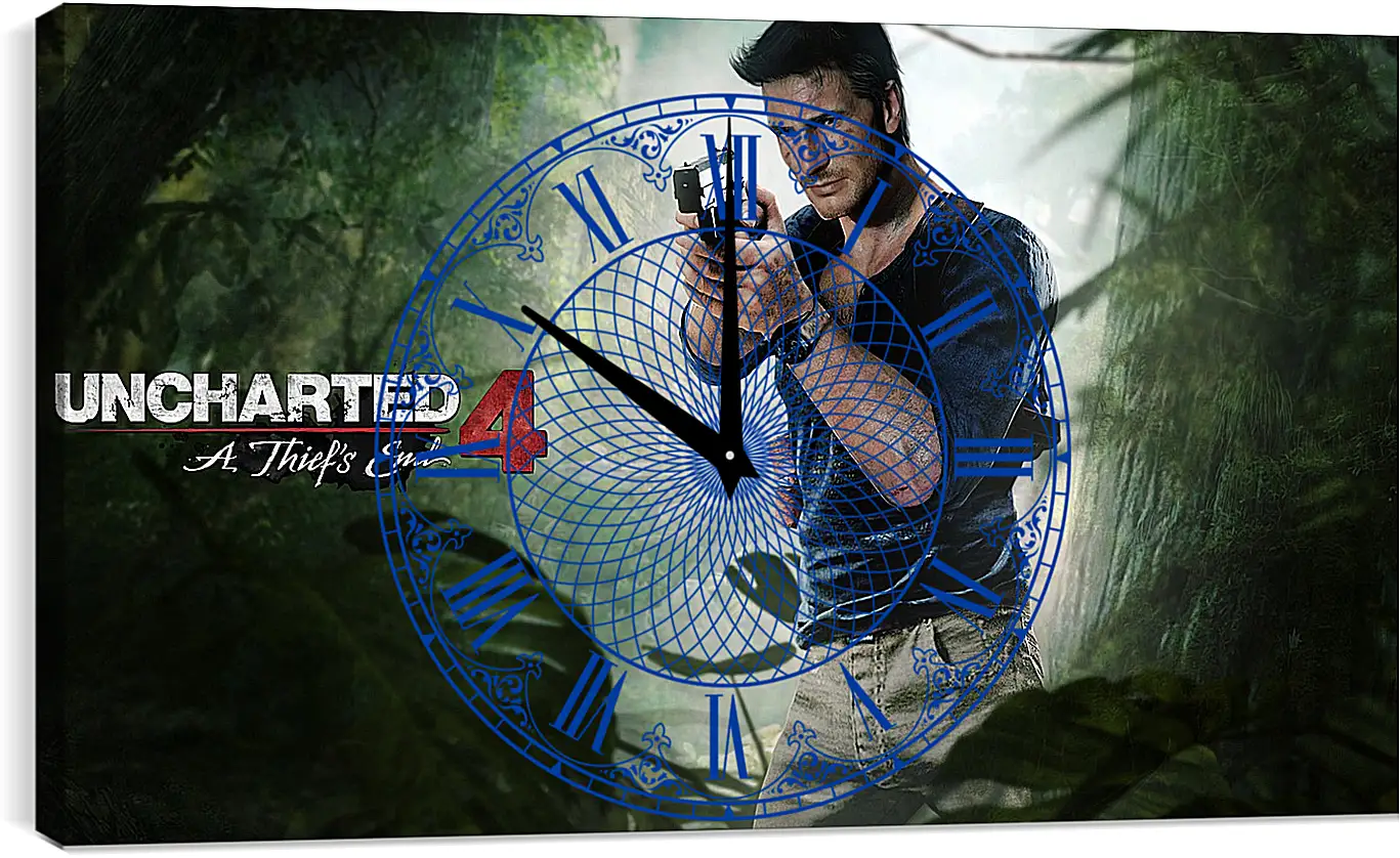 Часы картина - naughty dog, uncharted 4