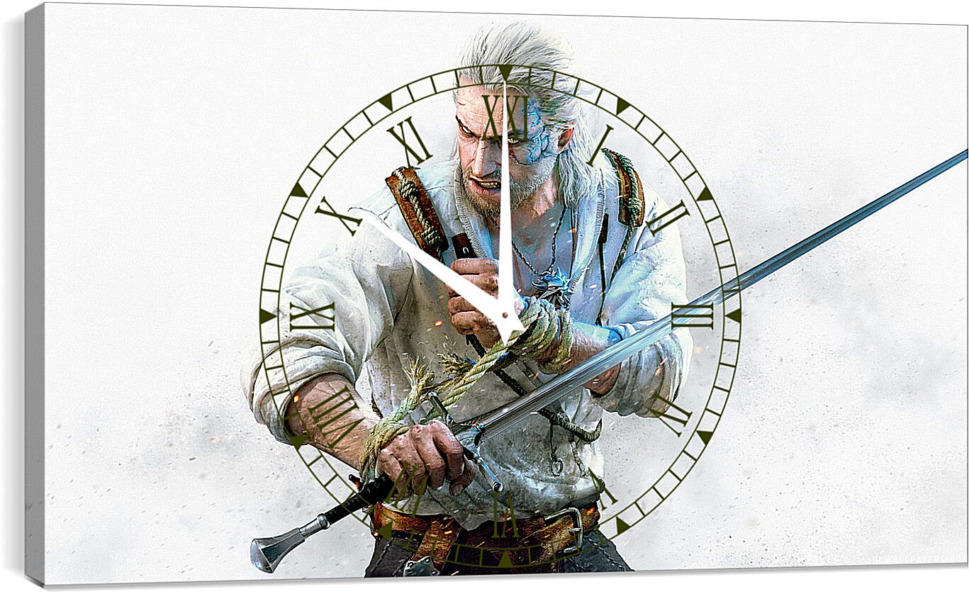 Часы картина - The Witcher 3 (Ведьмак), Геральт в стойке