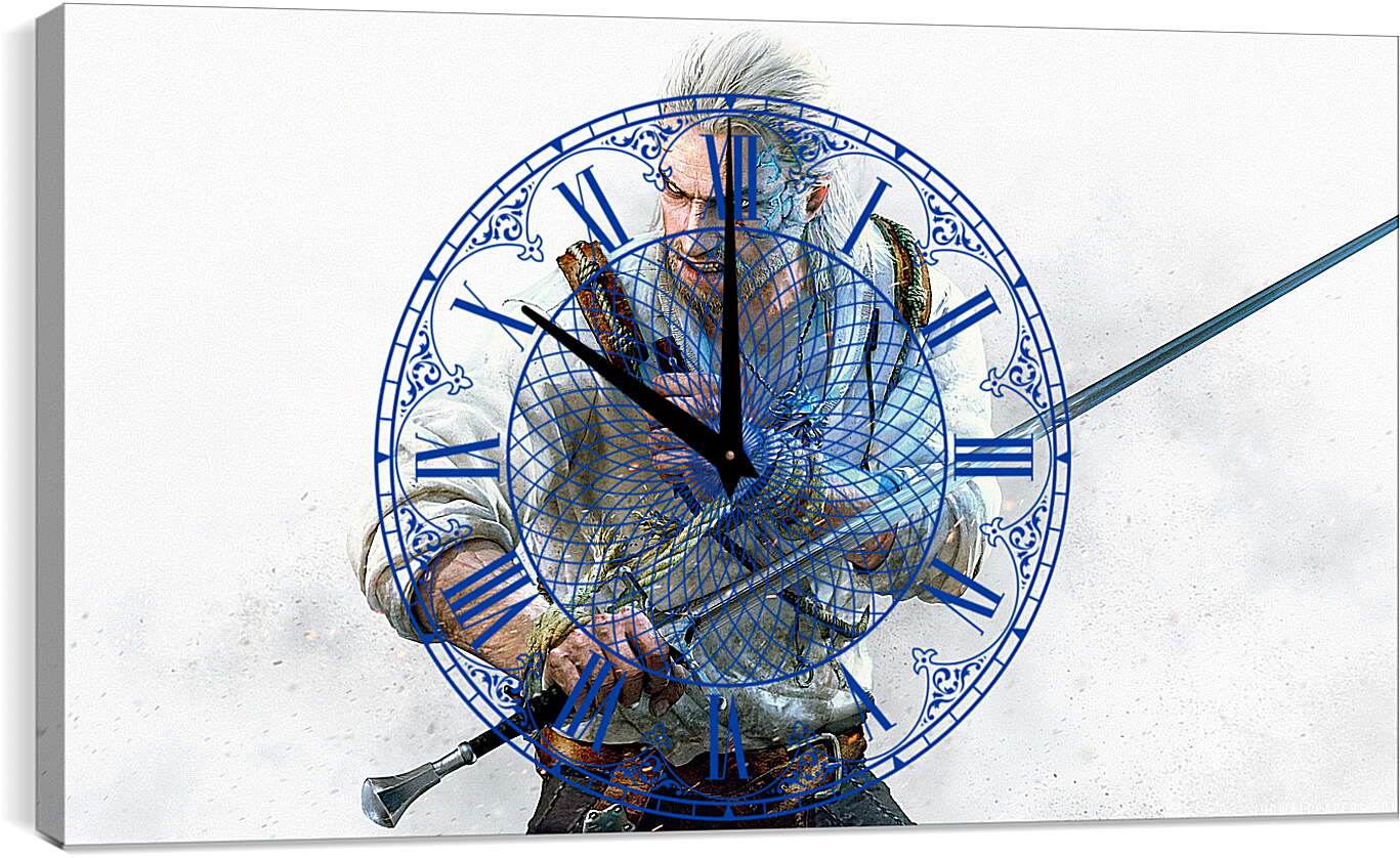Часы картина - The Witcher 3 (Ведьмак), Геральт в стойке