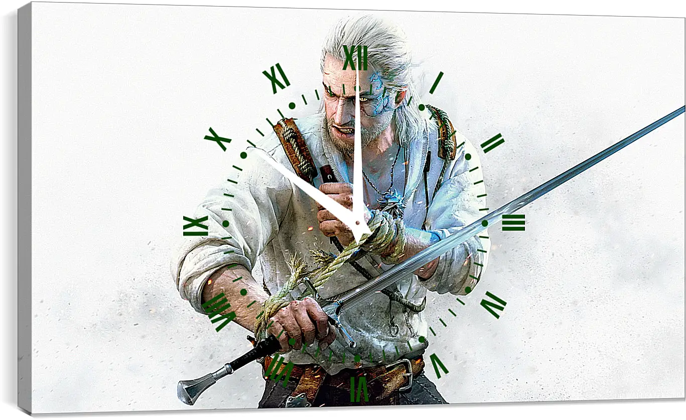 Часы картина - The Witcher 3 (Ведьмак), Геральт в стойке