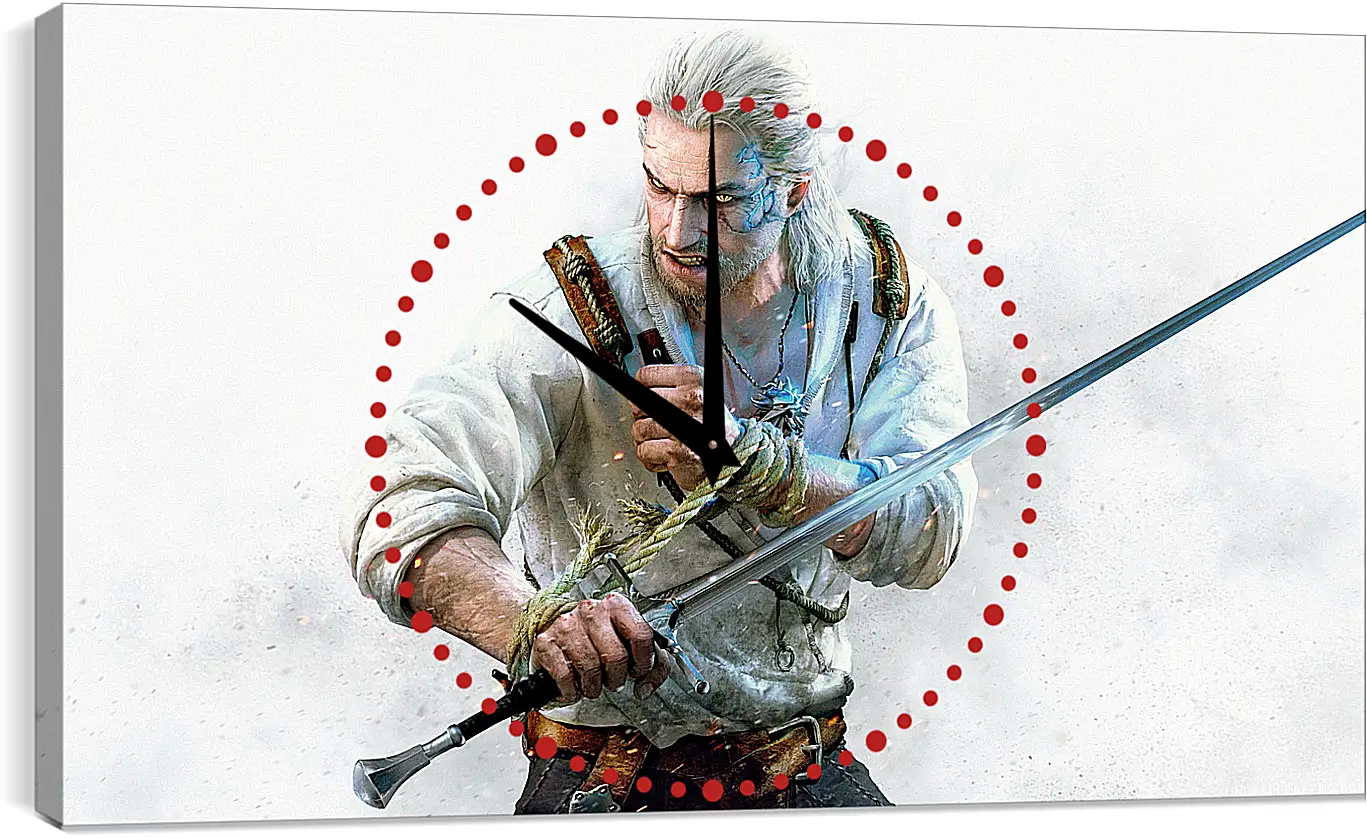 Часы картина - The Witcher 3 (Ведьмак), Геральт в стойке