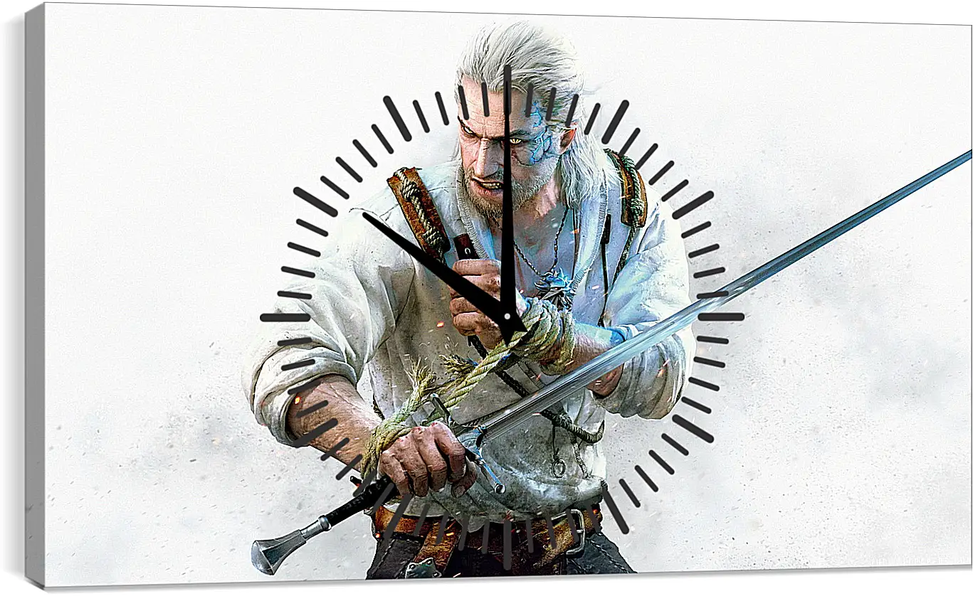 Часы картина - The Witcher 3 (Ведьмак), Геральт в стойке