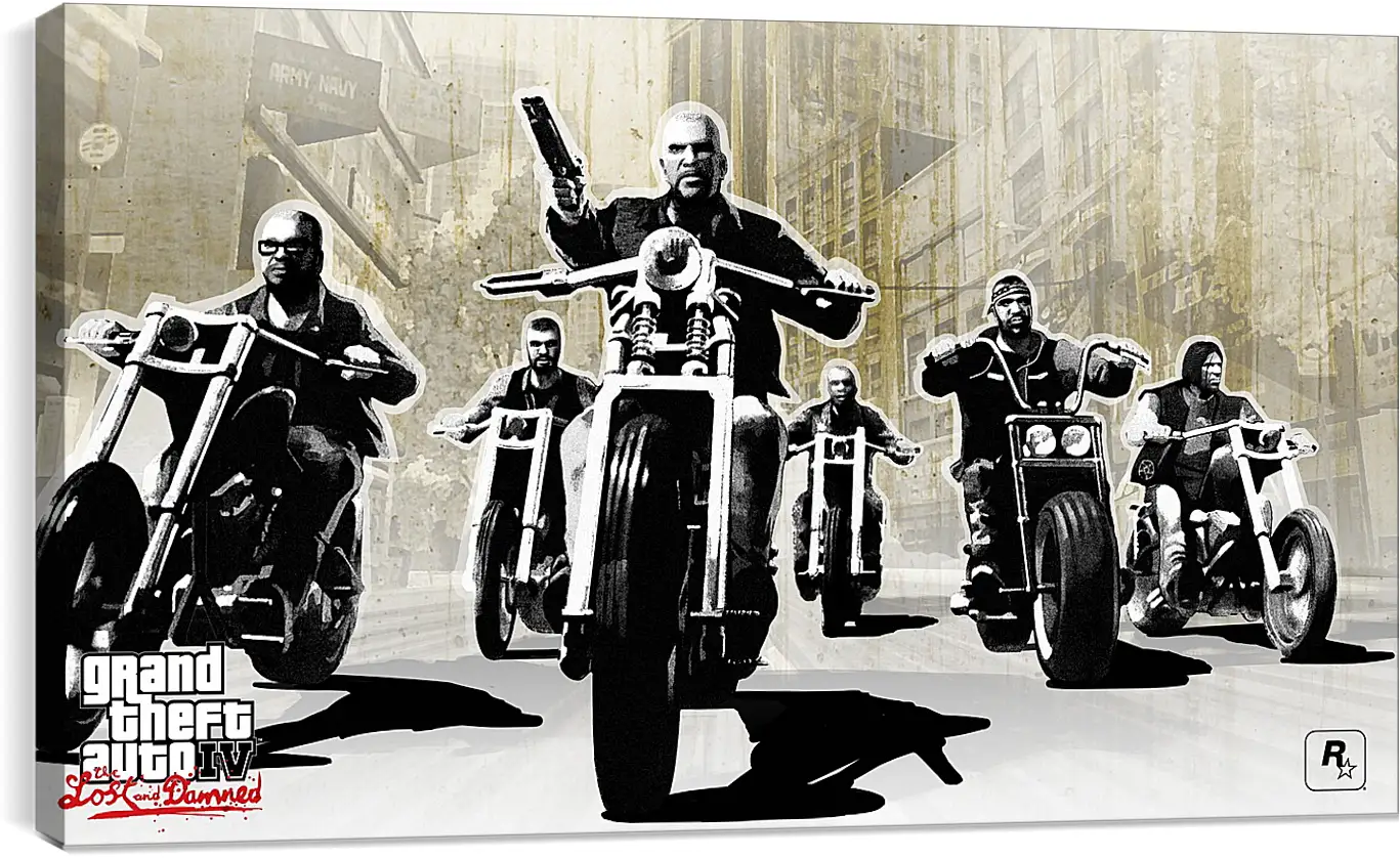 Постер и плакат - gta 4 lost and damned, grand theft auto 4 lost and damned, bikers
