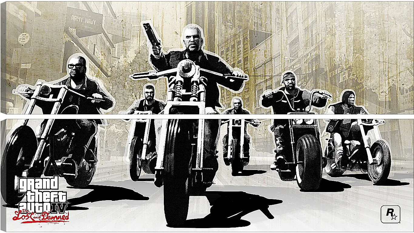 Модульная картина - gta 4 lost and damned, grand theft auto 4 lost and damned, bikers
