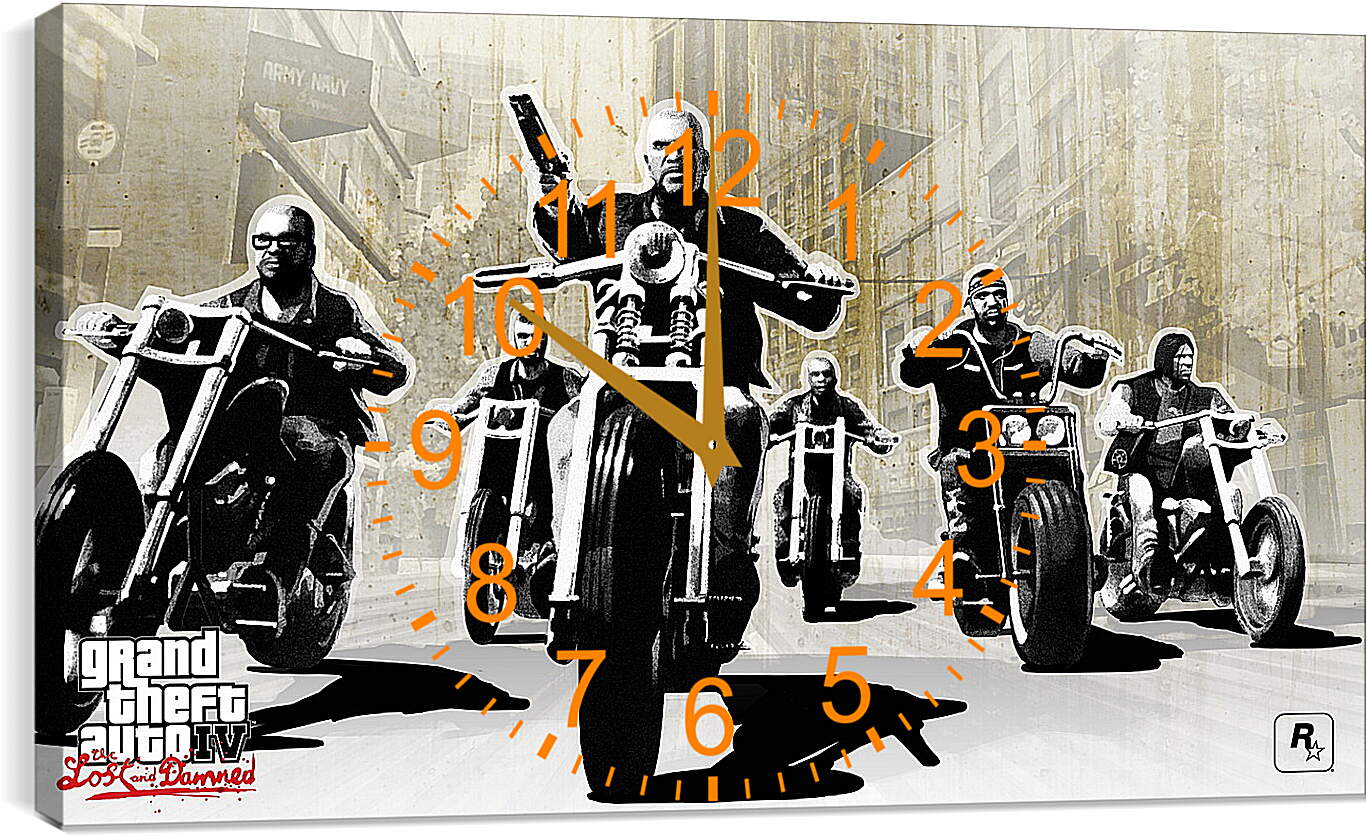 Часы картина - gta 4 lost and damned, grand theft auto 4 lost and damned, bikers
