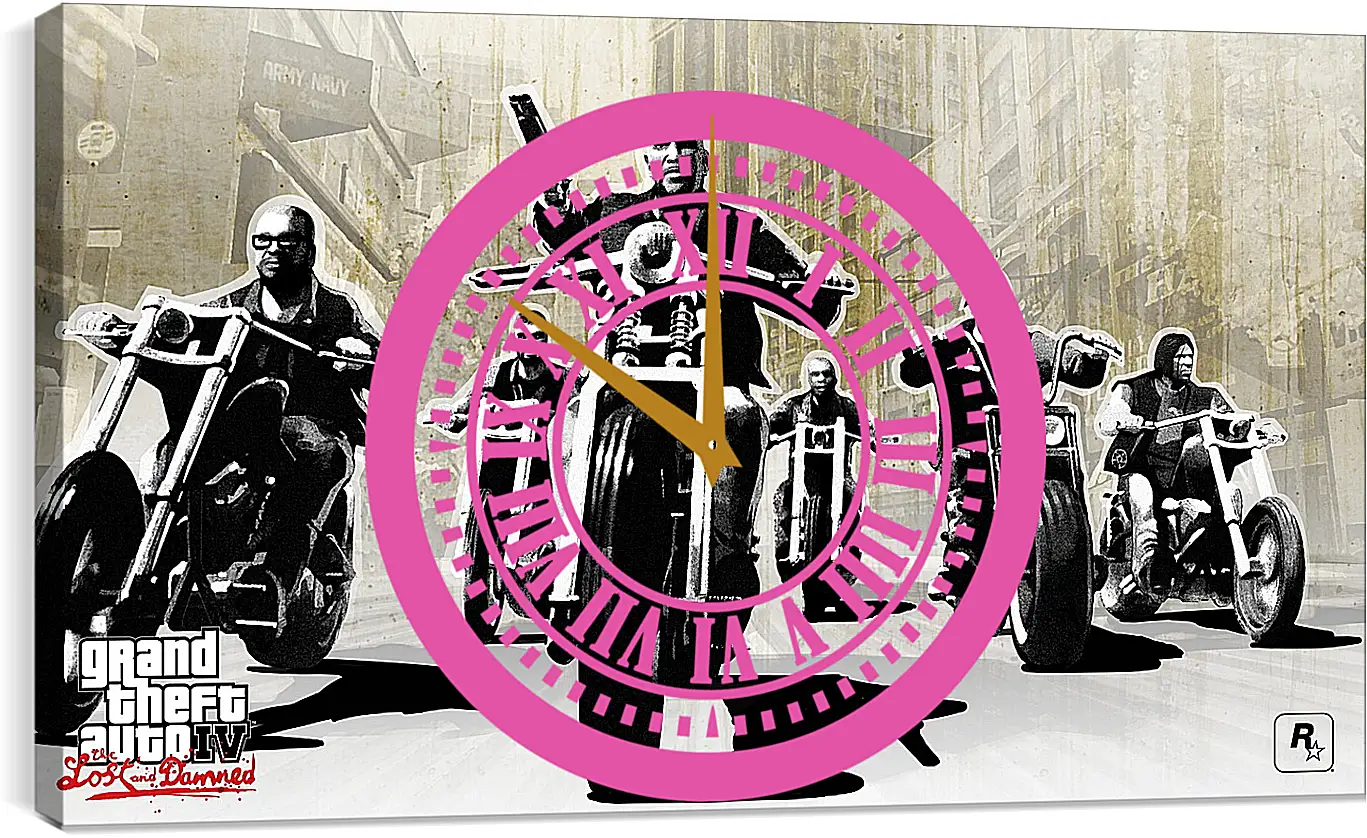 Часы картина - gta 4 lost and damned, grand theft auto 4 lost and damned, bikers
