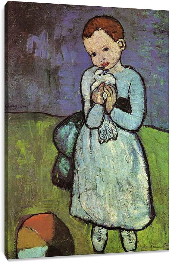 Постер и плакат - Ребёнок с голубем. Пабло Пикассо
