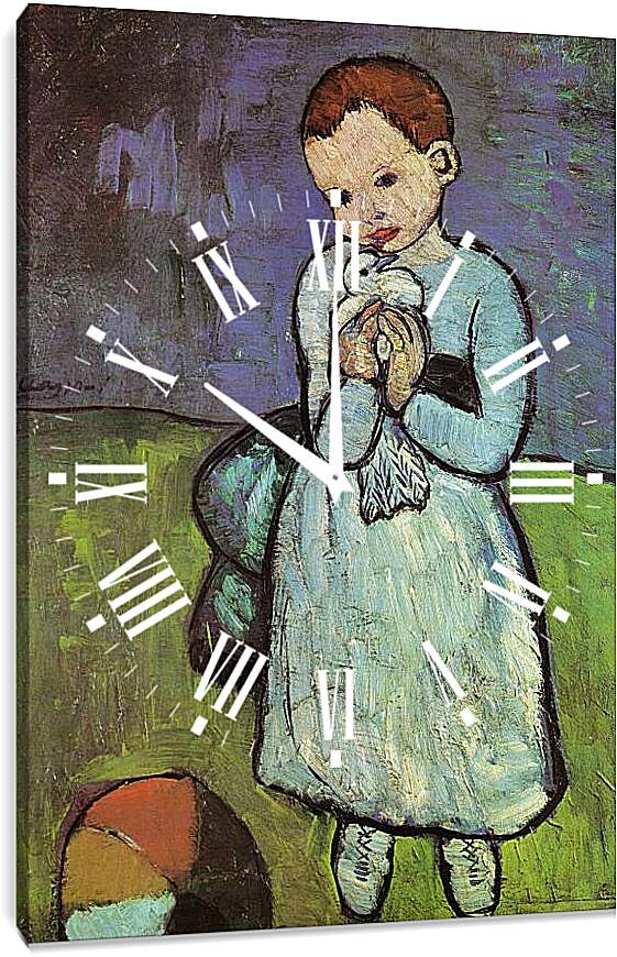 Часы картина - Ребёнок с голубем. Пабло Пикассо
