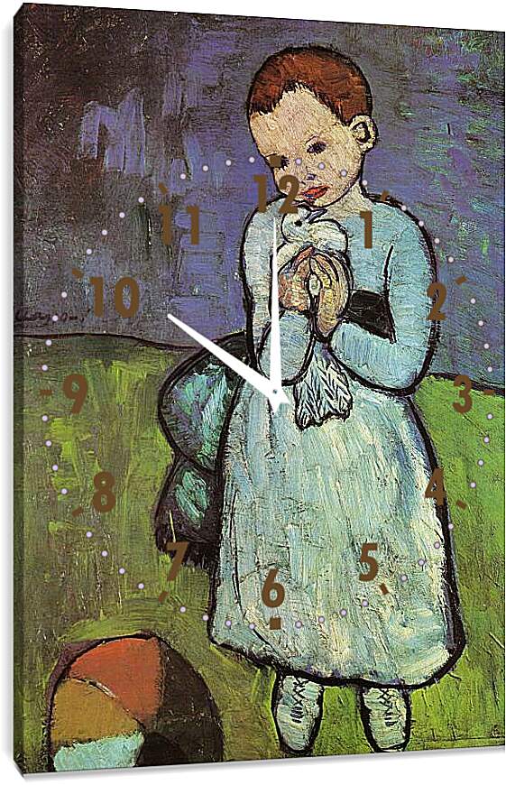 Часы картина - Ребёнок с голубем. Пабло Пикассо
