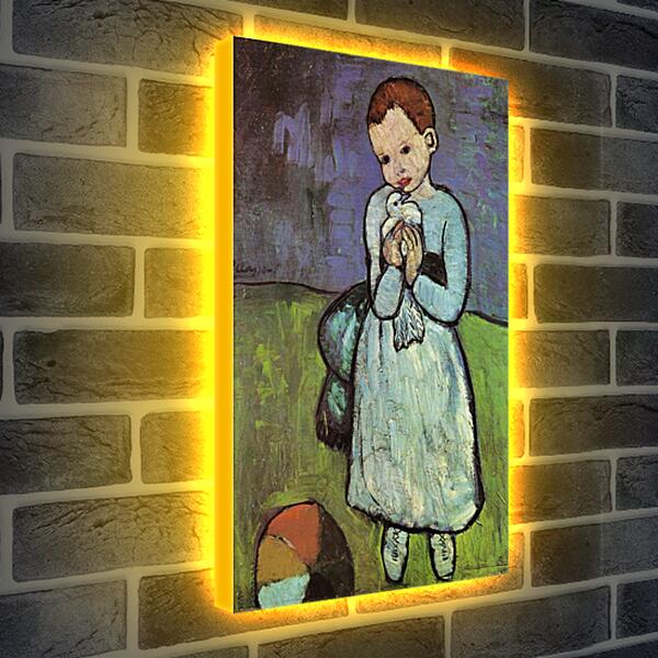 Лайтбокс световая панель - Ребёнок с голубем. Пабло Пикассо
