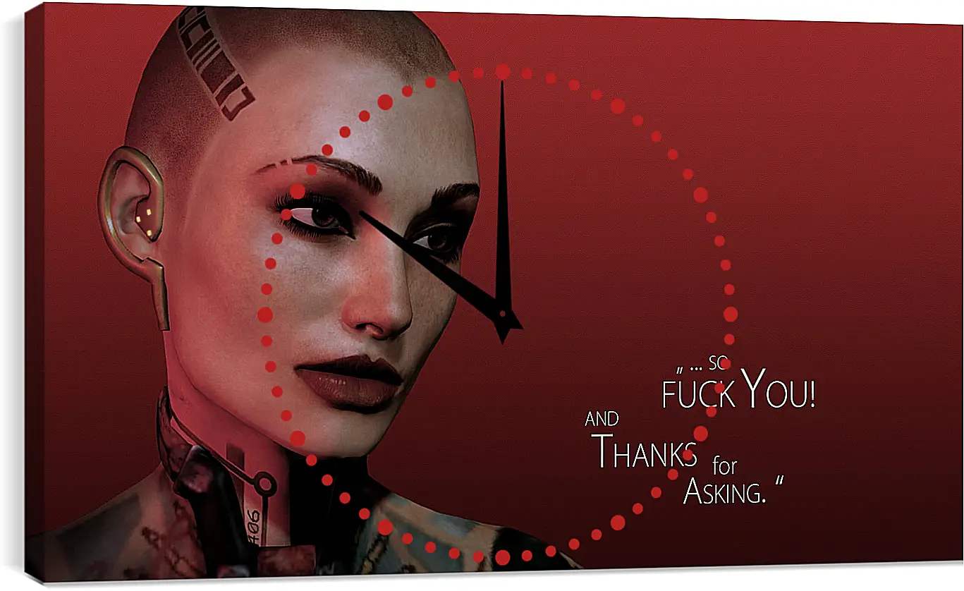 Часы картина - mass effect, jack, subject zero
