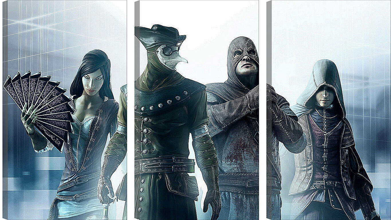 Модульная картина - assassins creed, characters, faces
