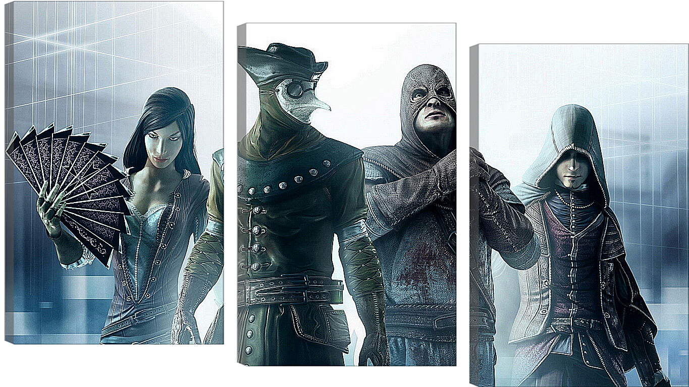 Модульная картина - assassins creed, characters, faces
