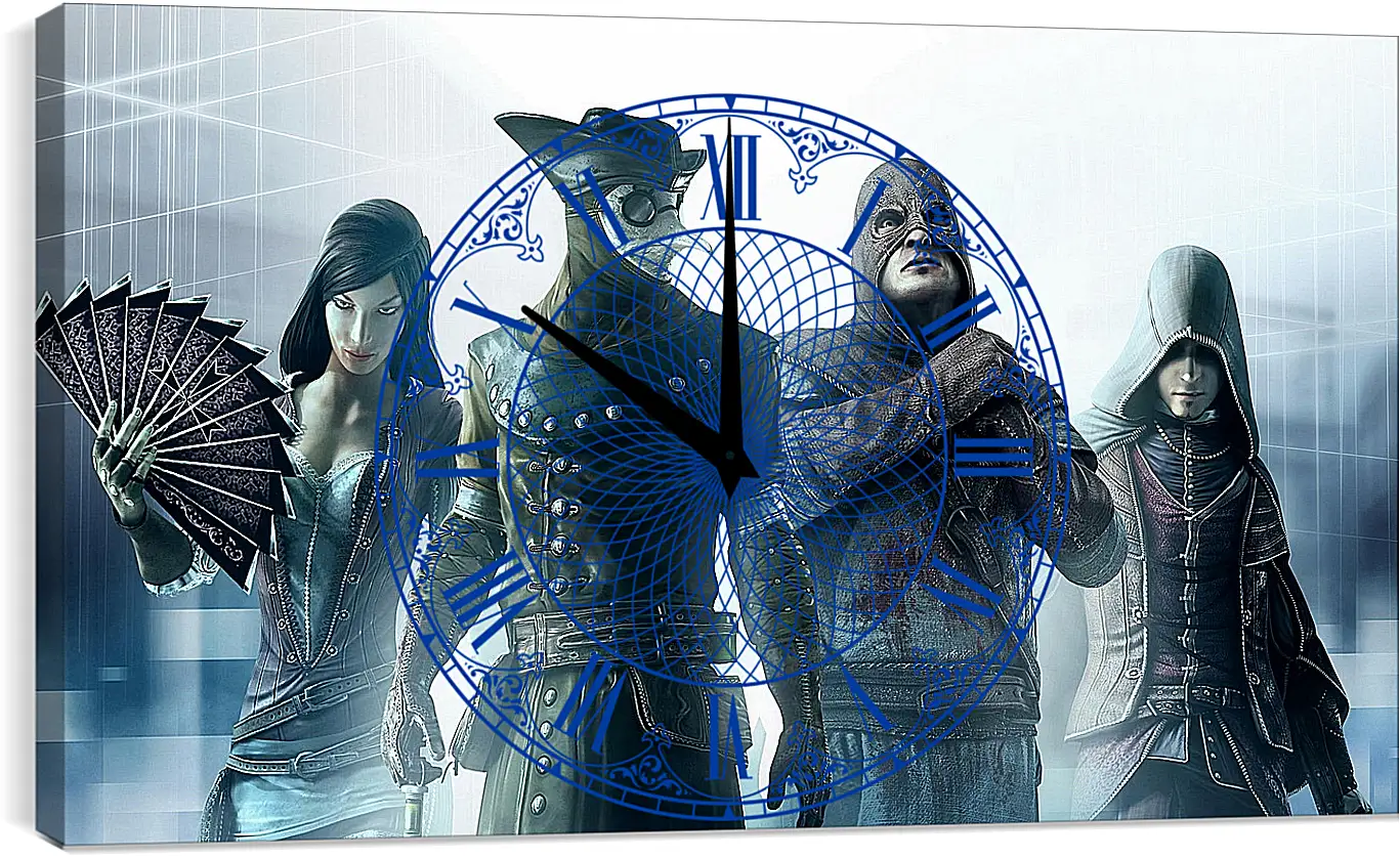Часы картина - assassins creed, characters, faces
