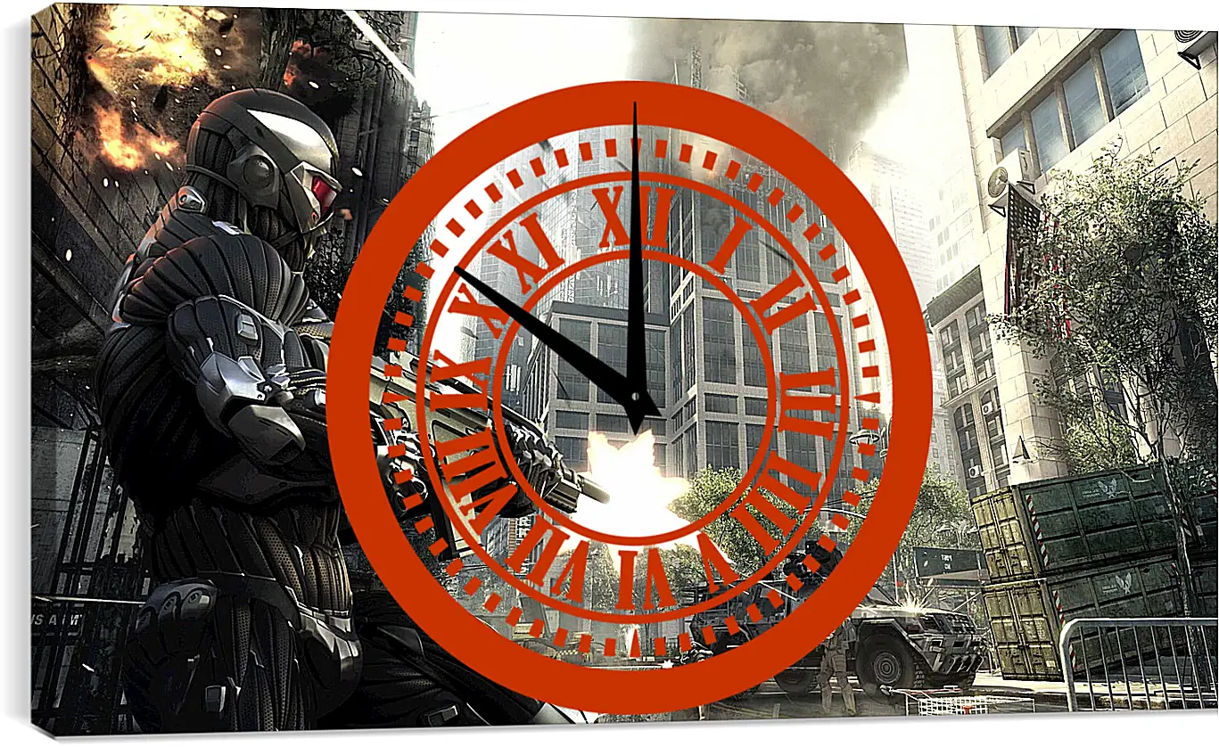 Часы картина - crysis, prophet, car
