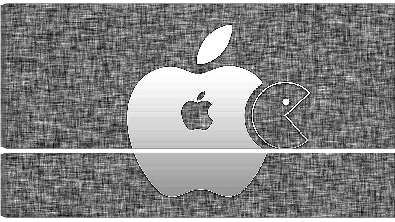 Модульная картина - pacman, apple, food
