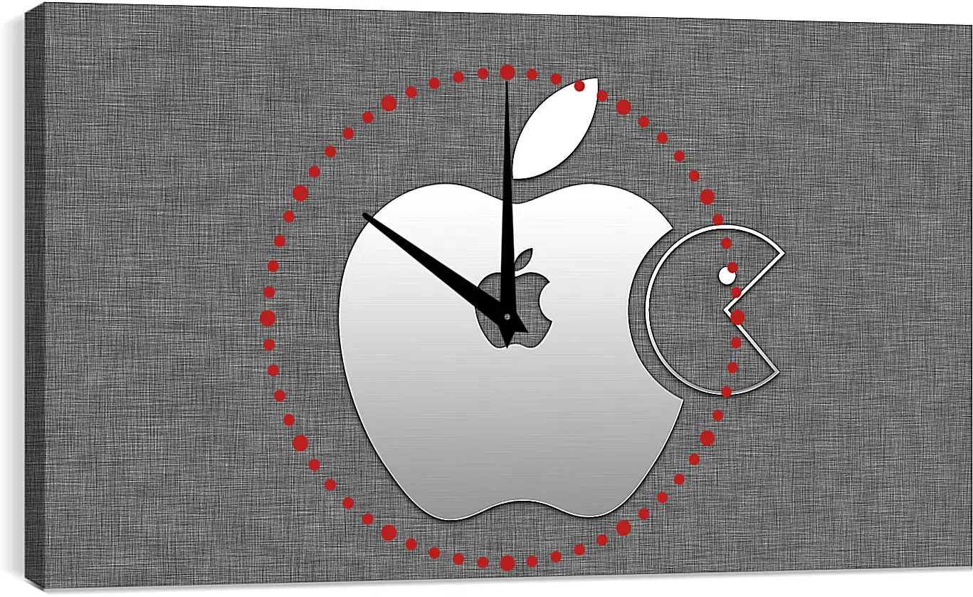 Часы картина - pacman, apple, food
