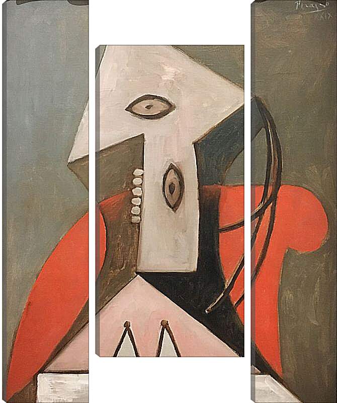 Модульная картина - Женщина в красном кресле. Пабло Пикассо
