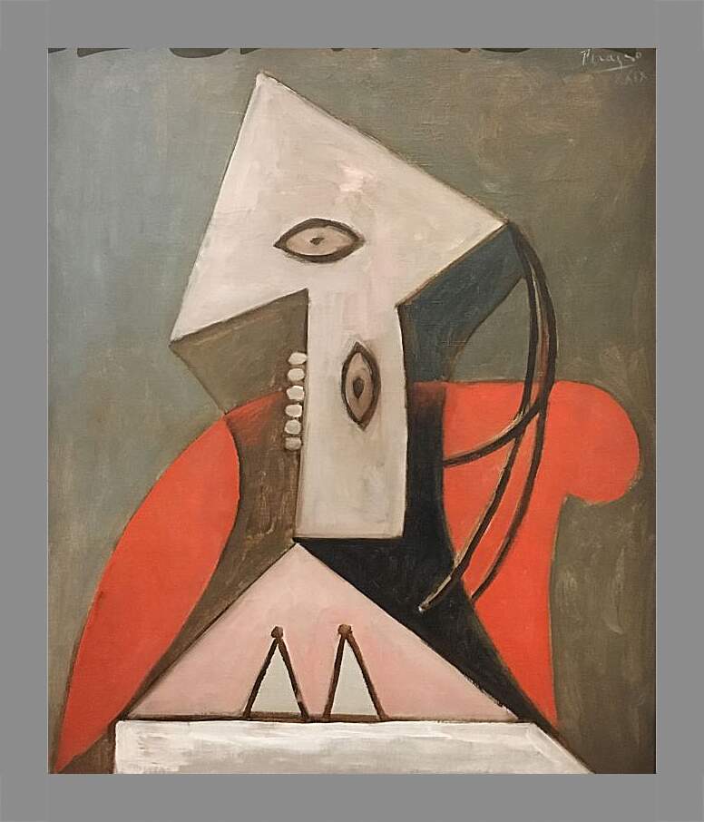 Картина в раме - Женщина в красном кресле. Пабло Пикассо
