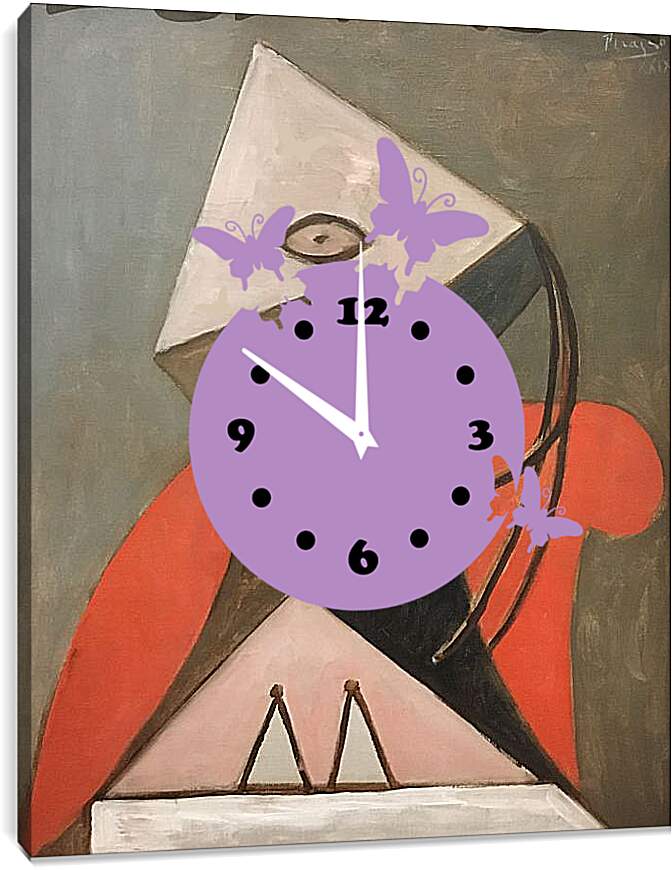 Часы картина - Женщина в красном кресле. Пабло Пикассо
