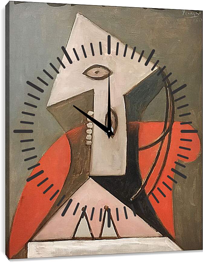 Часы картина - Женщина в красном кресле. Пабло Пикассо
