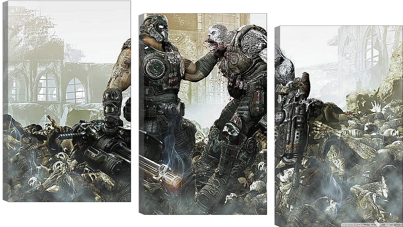 Модульная картина - locust, gears of war, game
