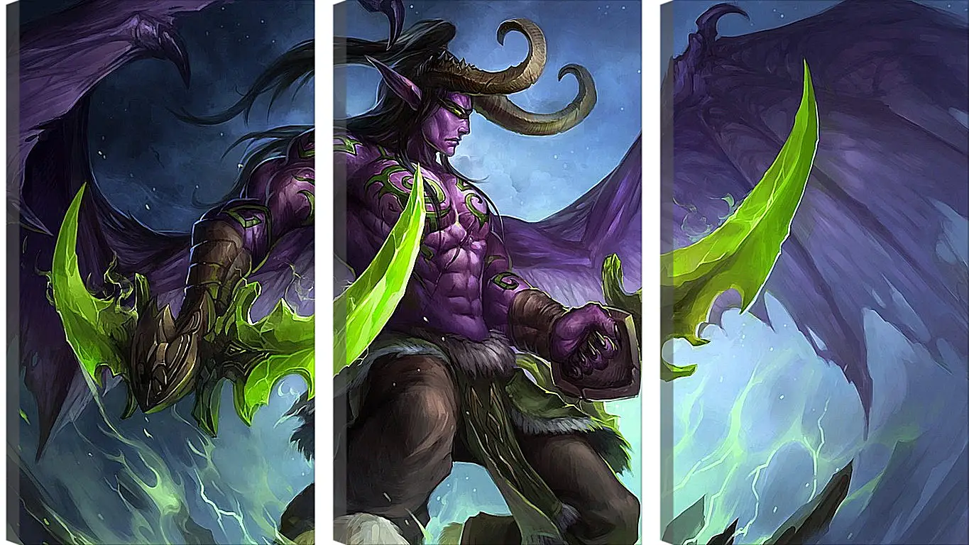 Модульная картина - world of warcraft, illidan stormrage, art