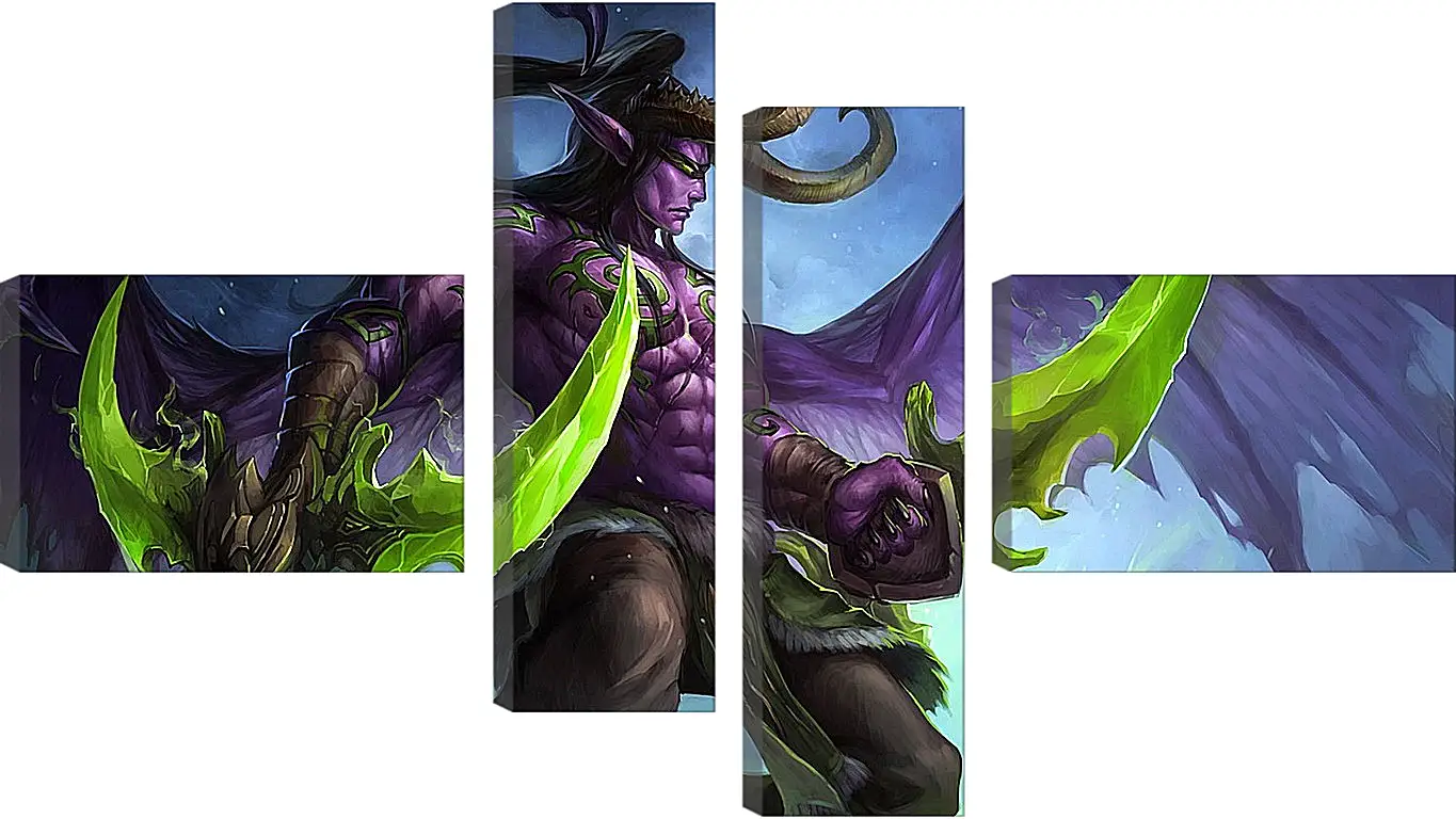 Модульная картина - world of warcraft, illidan stormrage, art