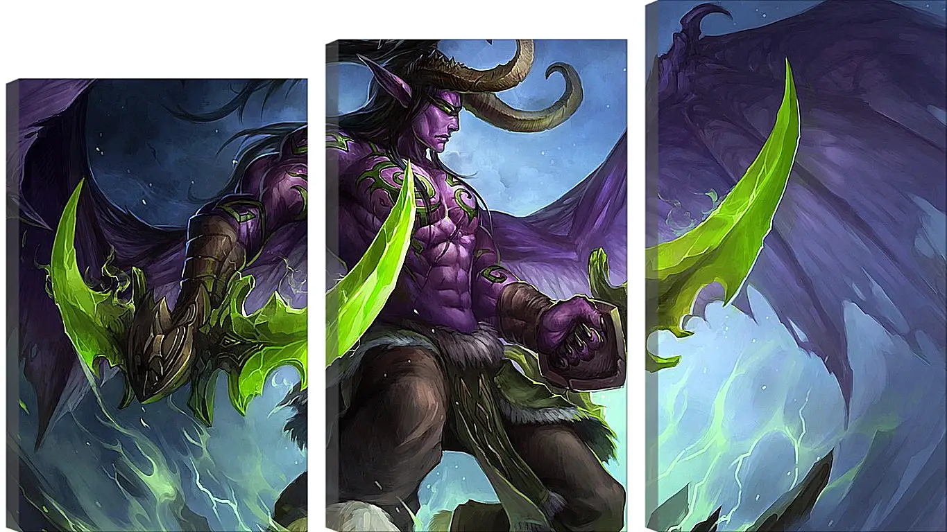 Модульная картина - world of warcraft, illidan stormrage, art