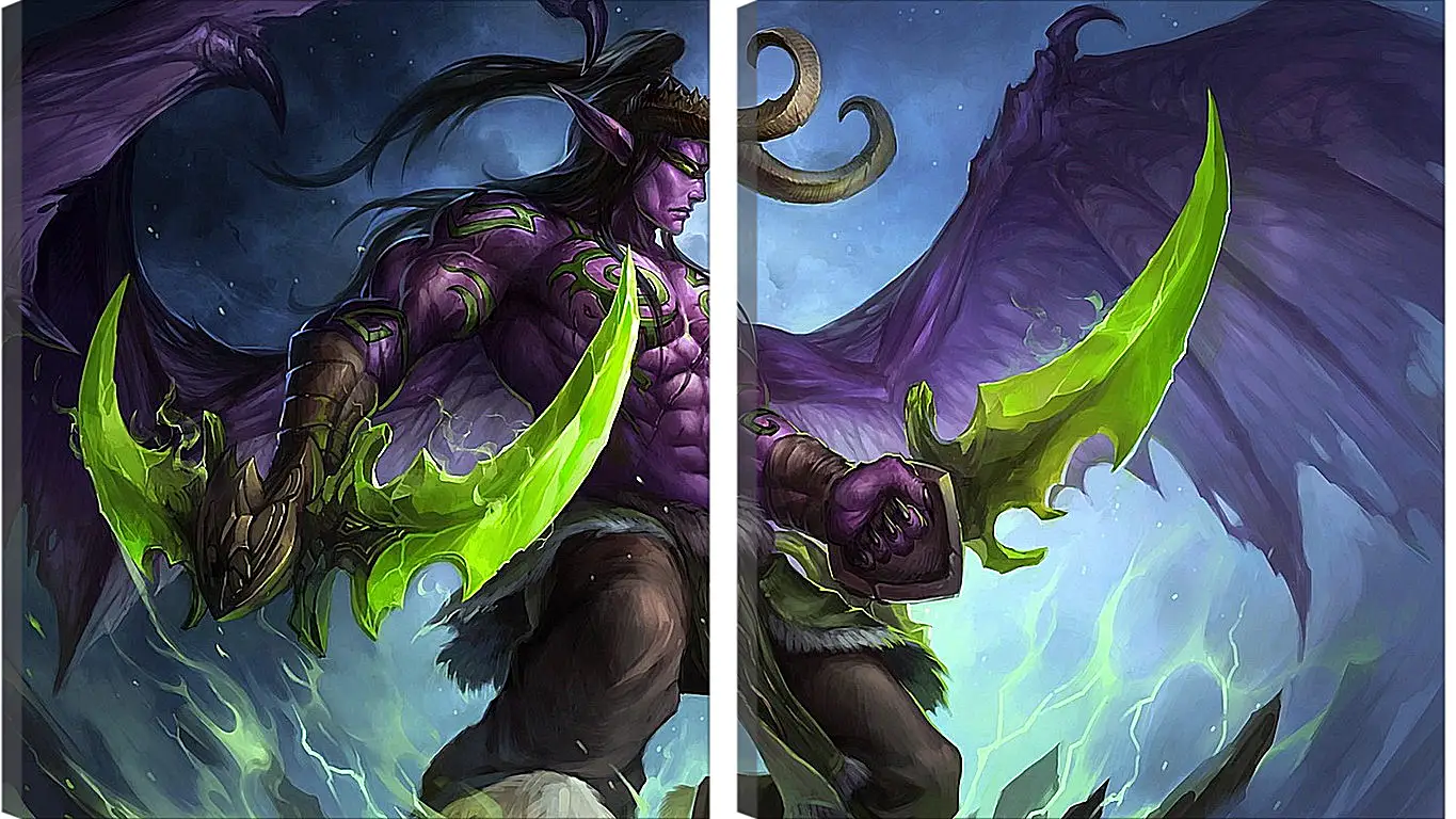 Модульная картина - world of warcraft, illidan stormrage, art