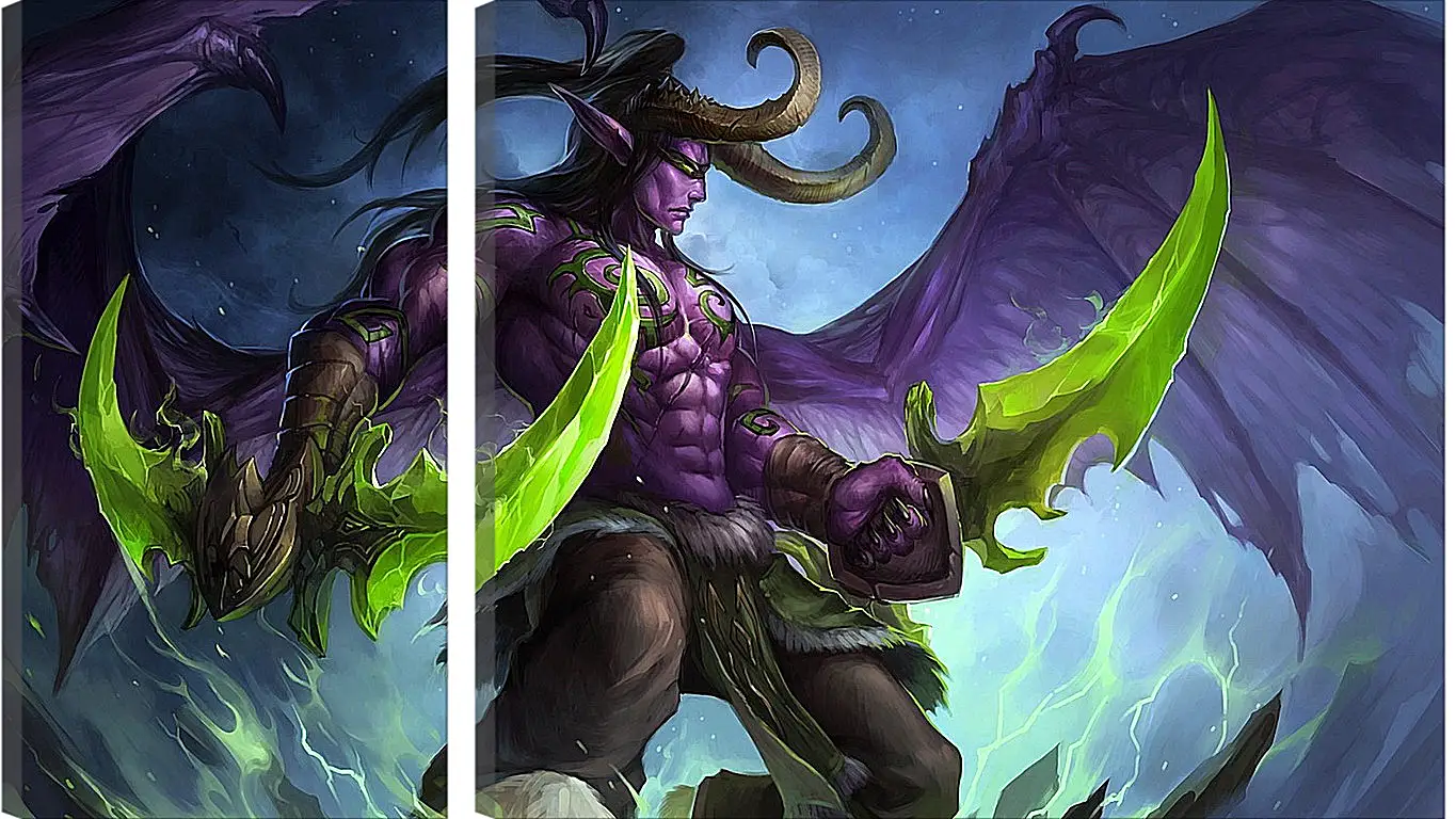 Модульная картина - world of warcraft, illidan stormrage, art