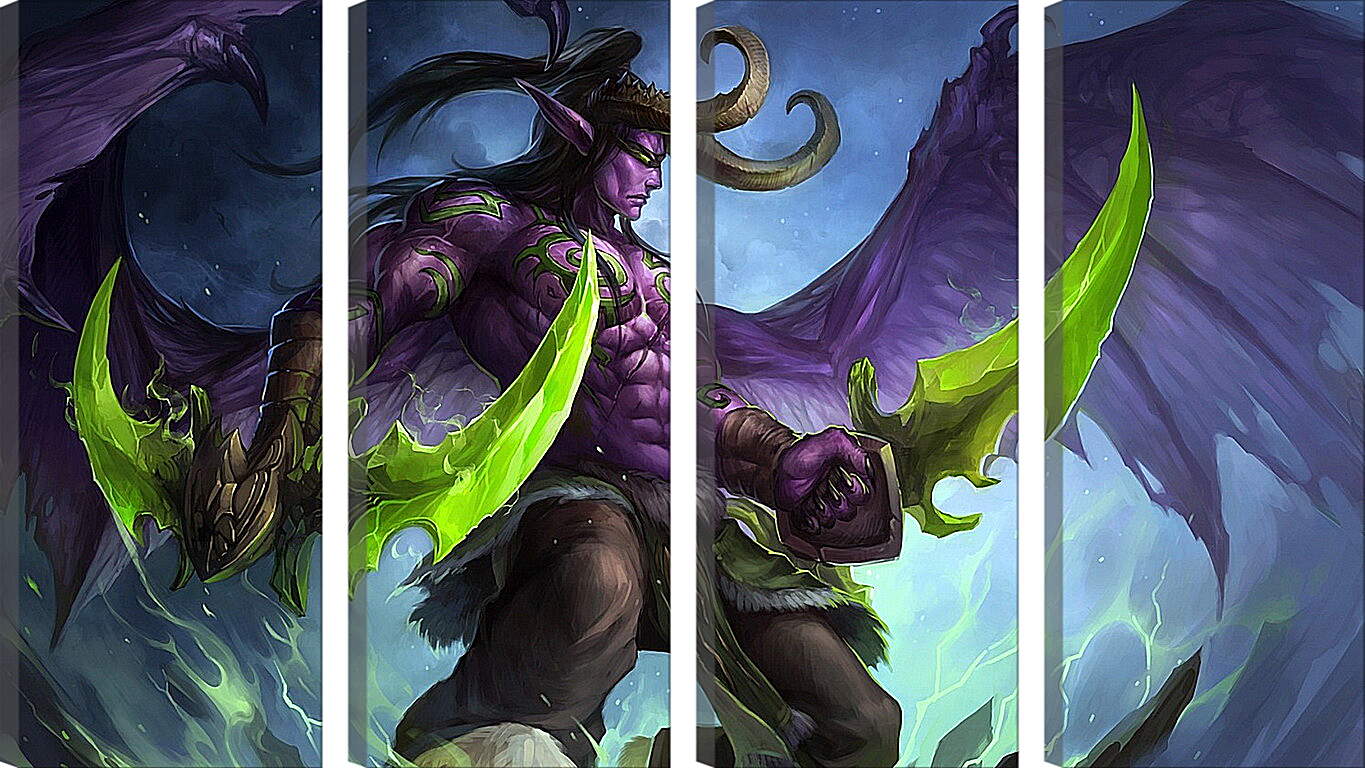 Модульная картина - world of warcraft, illidan stormrage, art