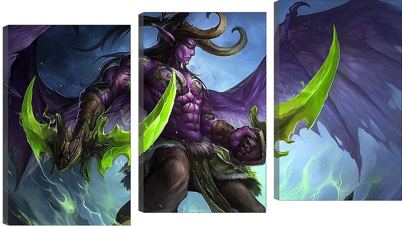 Модульная картина - world of warcraft, illidan stormrage, art