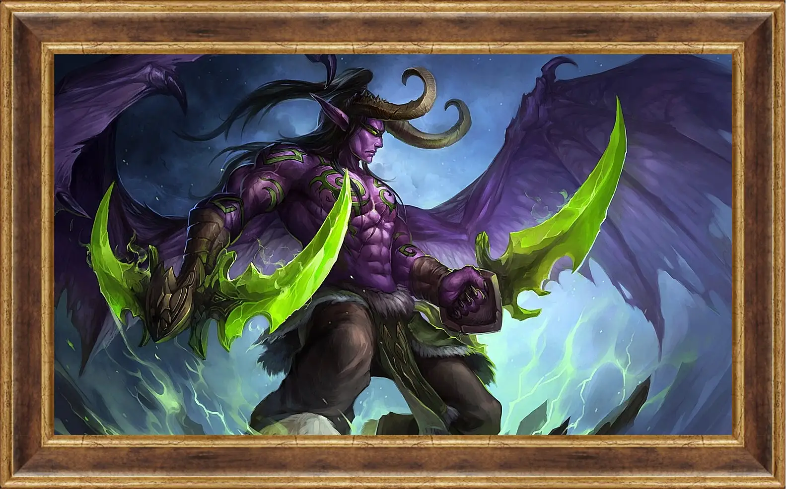 Картина в раме - world of warcraft, illidan stormrage, art