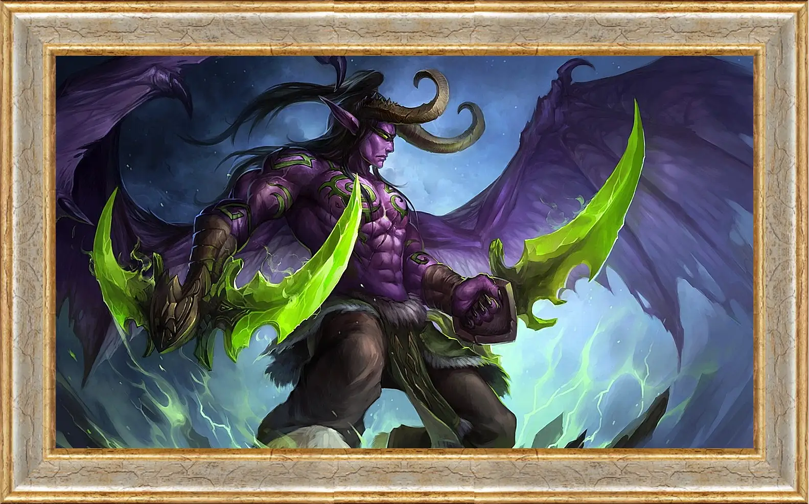 Картина в раме - world of warcraft, illidan stormrage, art