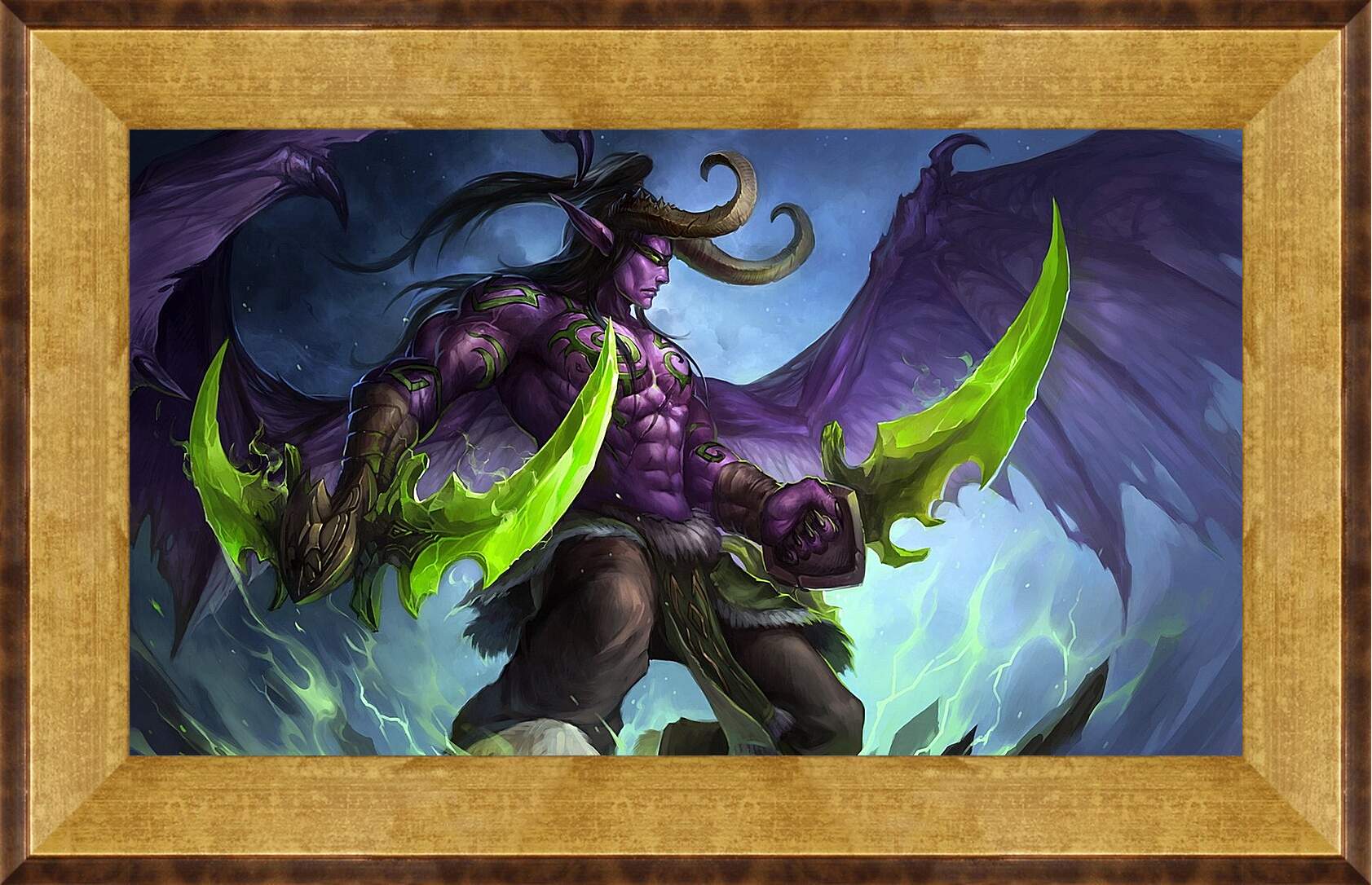 Картина в раме - world of warcraft, illidan stormrage, art