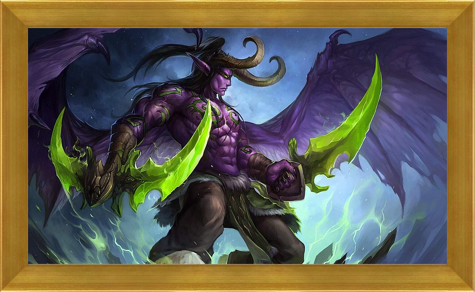 Картина в раме - world of warcraft, illidan stormrage, art