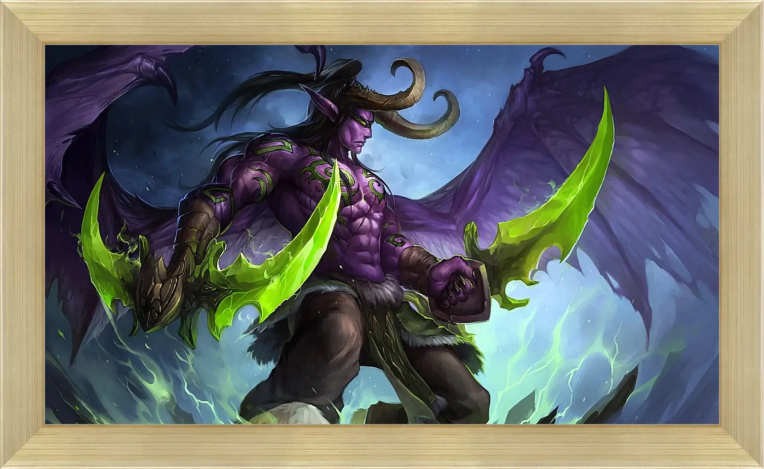 Картина в раме - world of warcraft, illidan stormrage, art