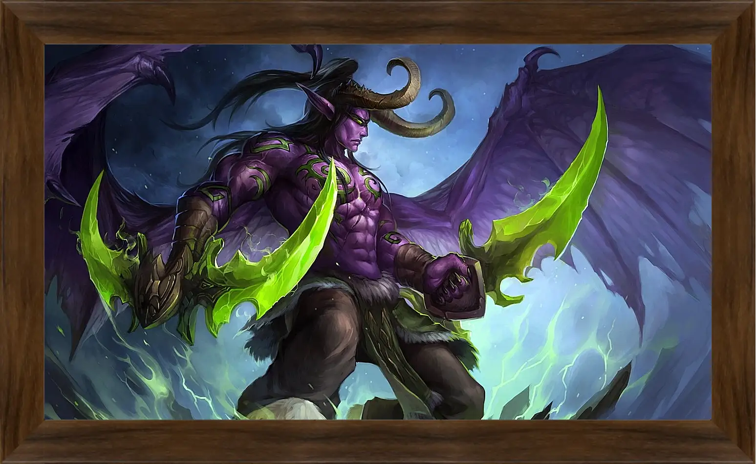 Картина в раме - world of warcraft, illidan stormrage, art