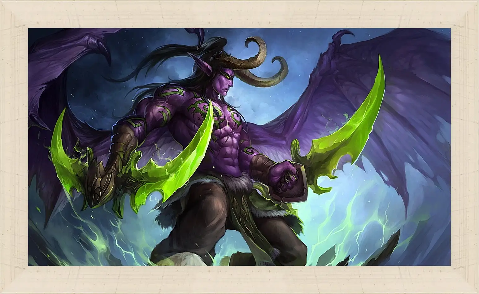 Картина в раме - world of warcraft, illidan stormrage, art